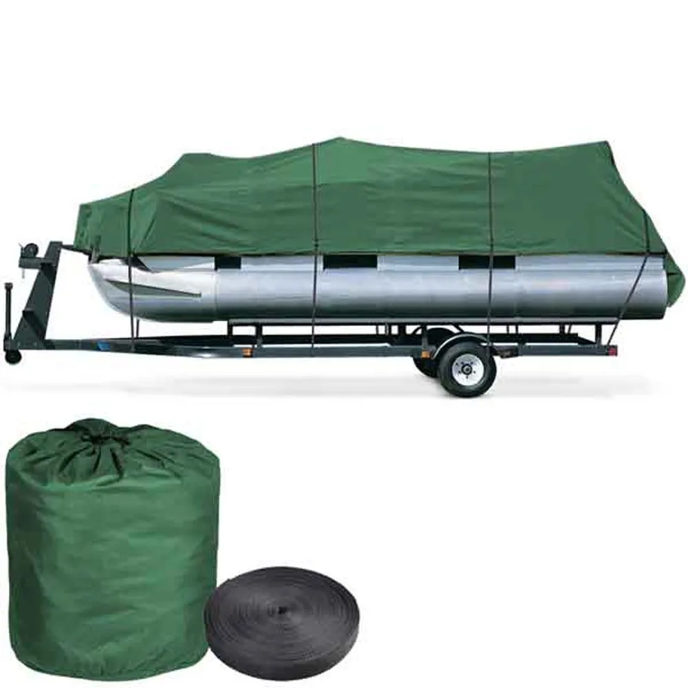 17'-19' Waterproof Pontoon Trailerable Boat Cover Green