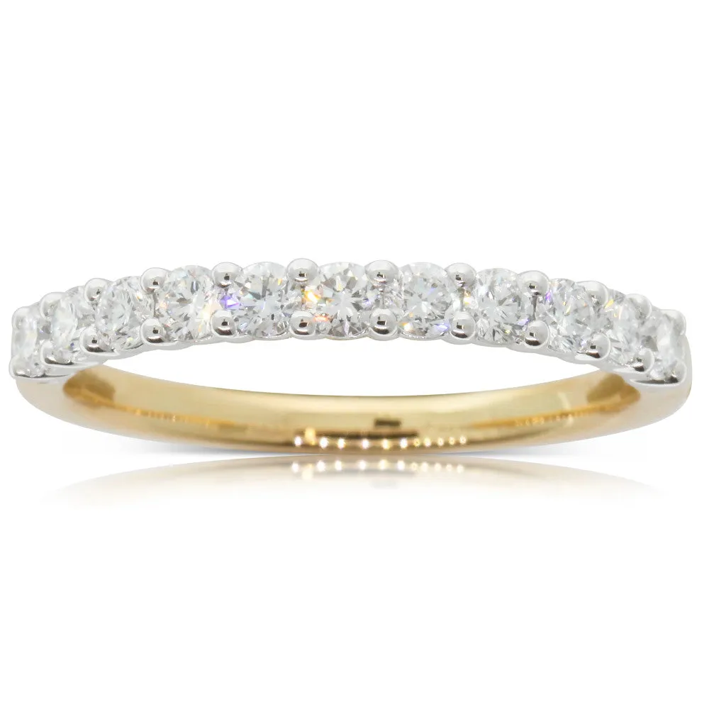 18ct Yellow & White Gold Claw Set Diamond Ring