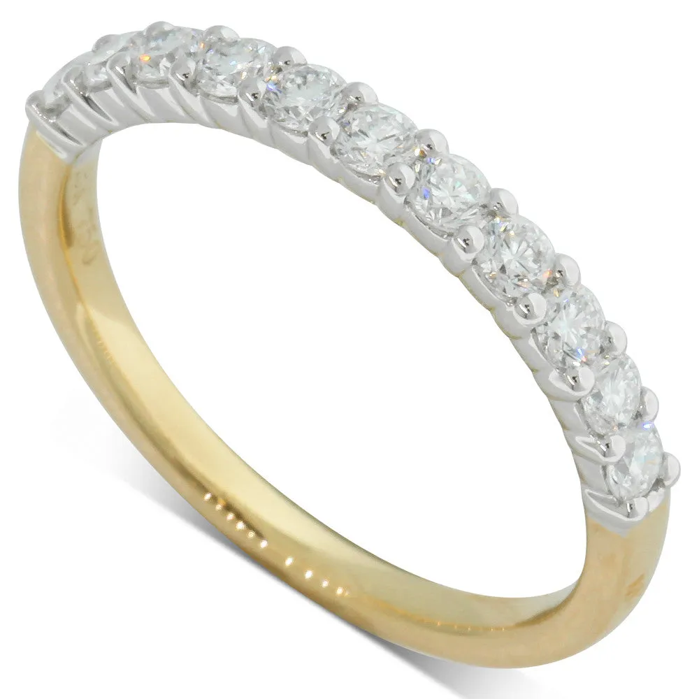 18ct Yellow & White Gold Claw Set Diamond Ring