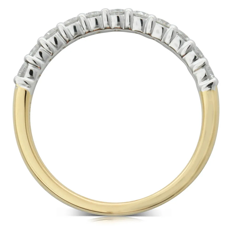 18ct Yellow & White Gold Claw Set Diamond Ring