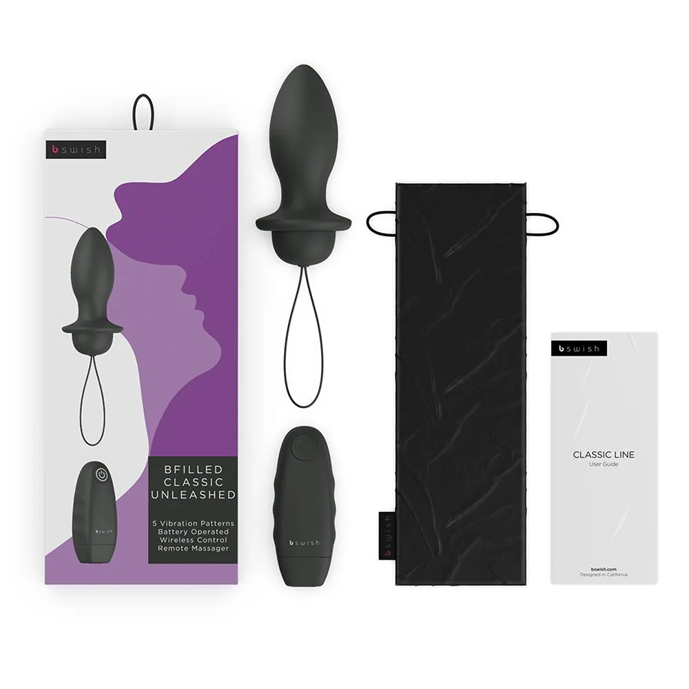 B Swish Bfilled Classic Unleashed Vibrating Plug Black