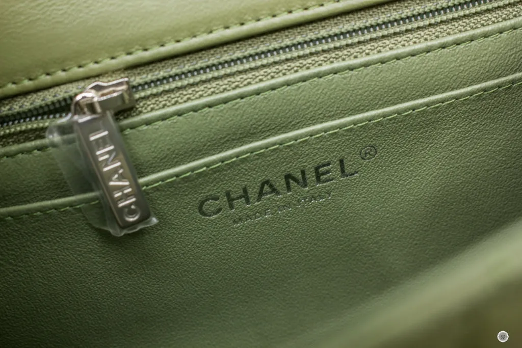 Chanel A35200 Y01480 Classic Mini Square Avocado   ND356 Lambskin 17CM Shoulder Bags Shw