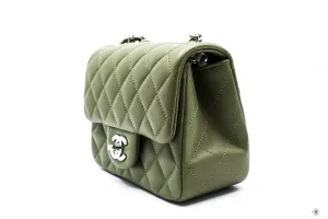Chanel A35200 Y01480 Classic Mini Square Avocado   ND356 Lambskin 17CM Shoulder Bags Shw