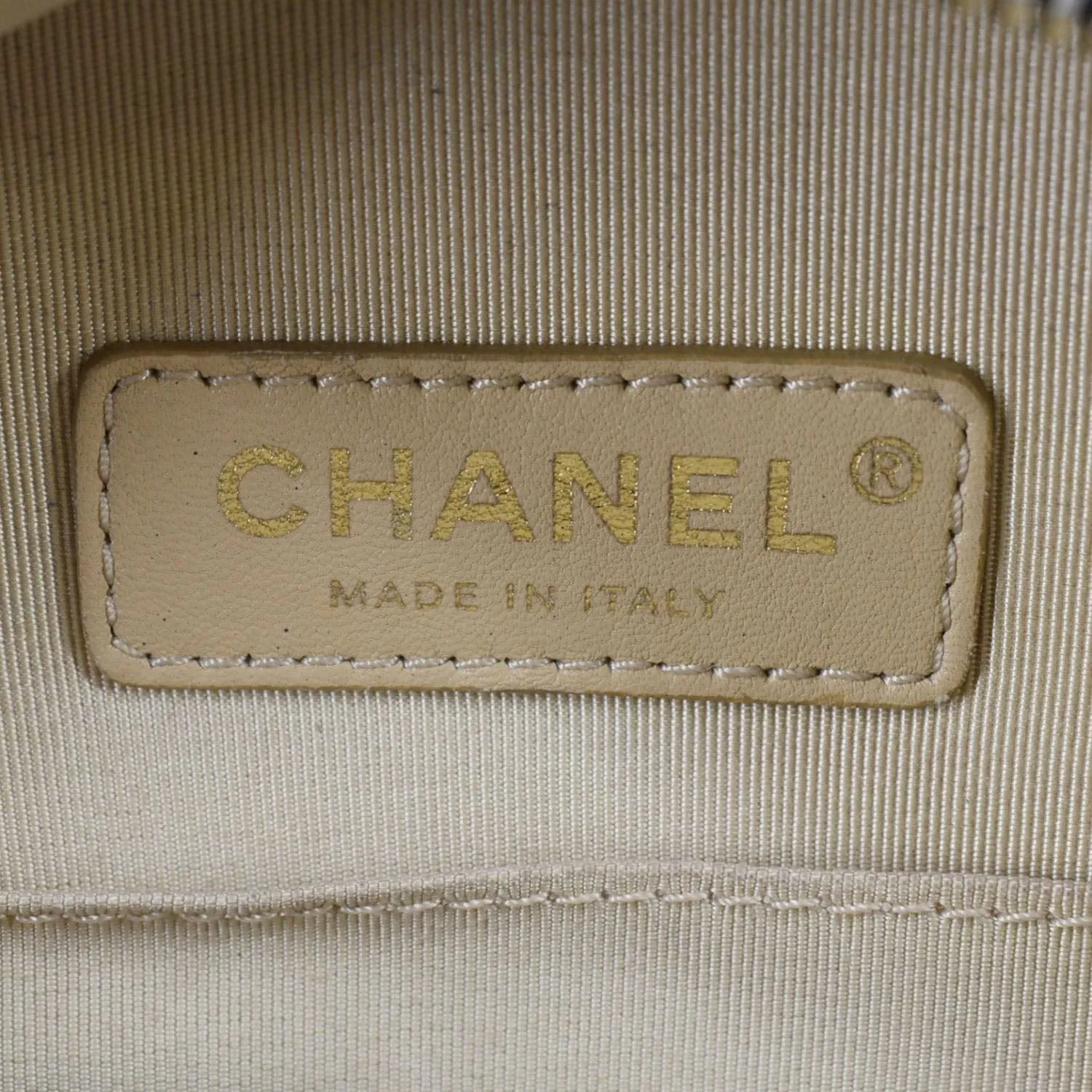 CHANEL Glazed Round As Earth Leather Evening Crossbody Bag Navy Blue