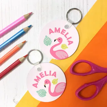 Children's Personalised Flamingo Water Bottle