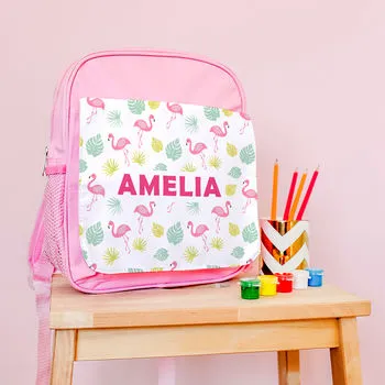Children's Personalised Flamingo Water Bottle