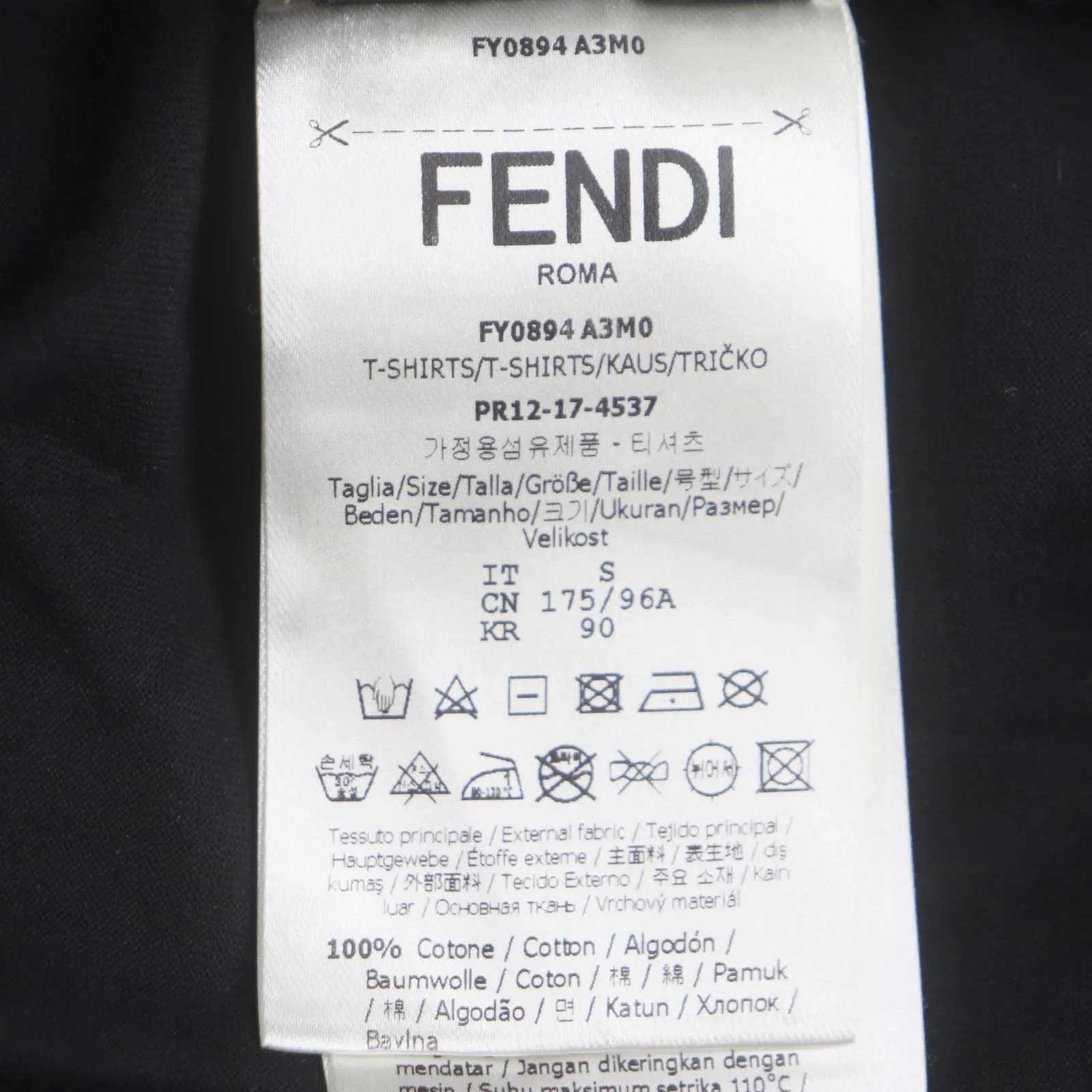 FENDI Short sleeve T-shirt FY0894 cotton black S