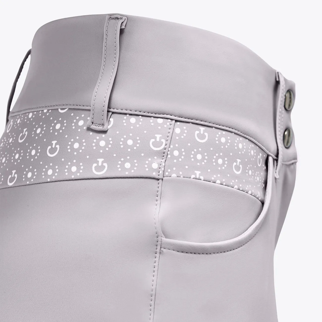 LADIES JUMPING BREECHES WITH DETAILS GREY