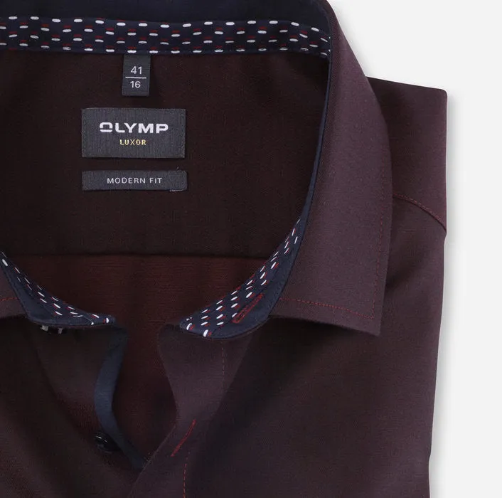 OLYMP Luxor Modern Fit Business Shirt Global Kent Dark Red 1262