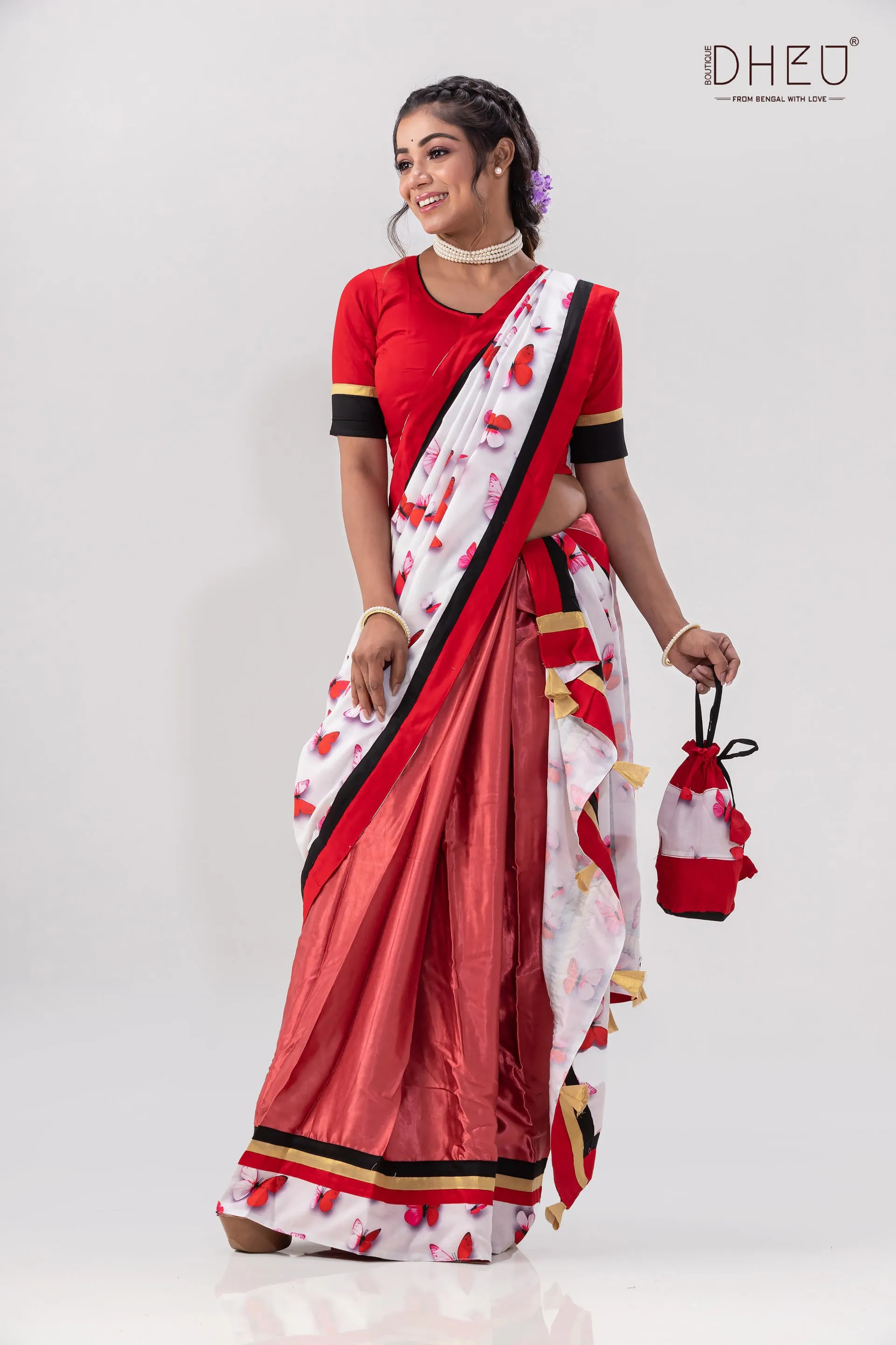 Projapati Biscuit -Designer Mekhela Sador