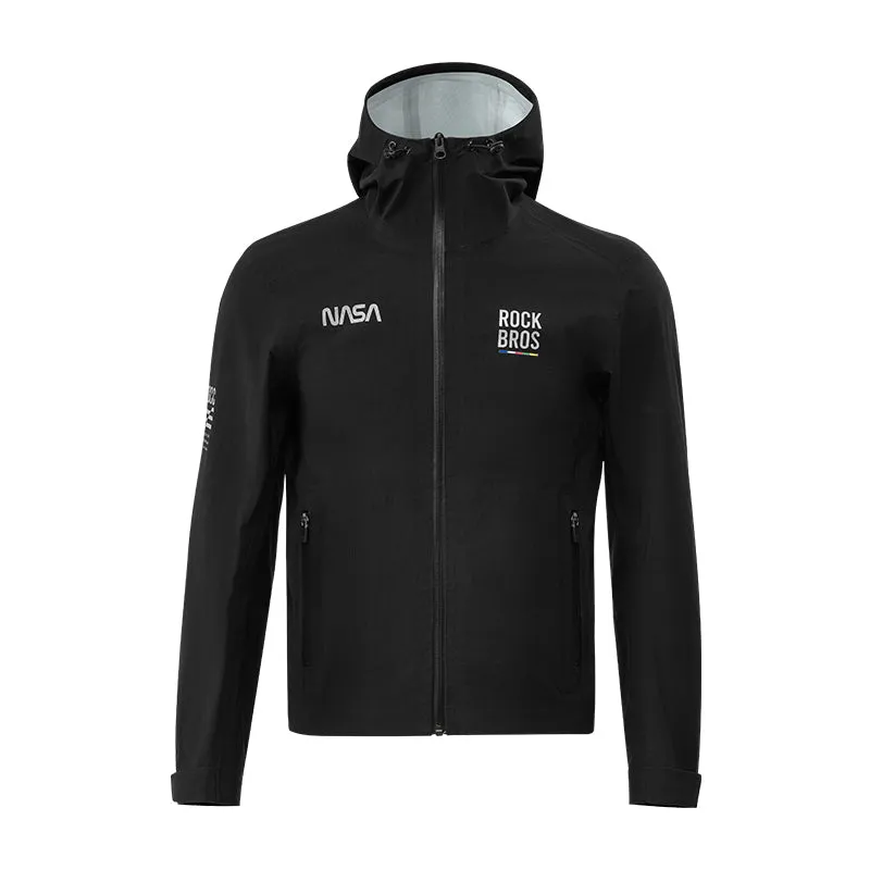 ROCKBROS Waterproof Cycling Rain Jacket with Hood, Lightweight Reflective Road to Sky