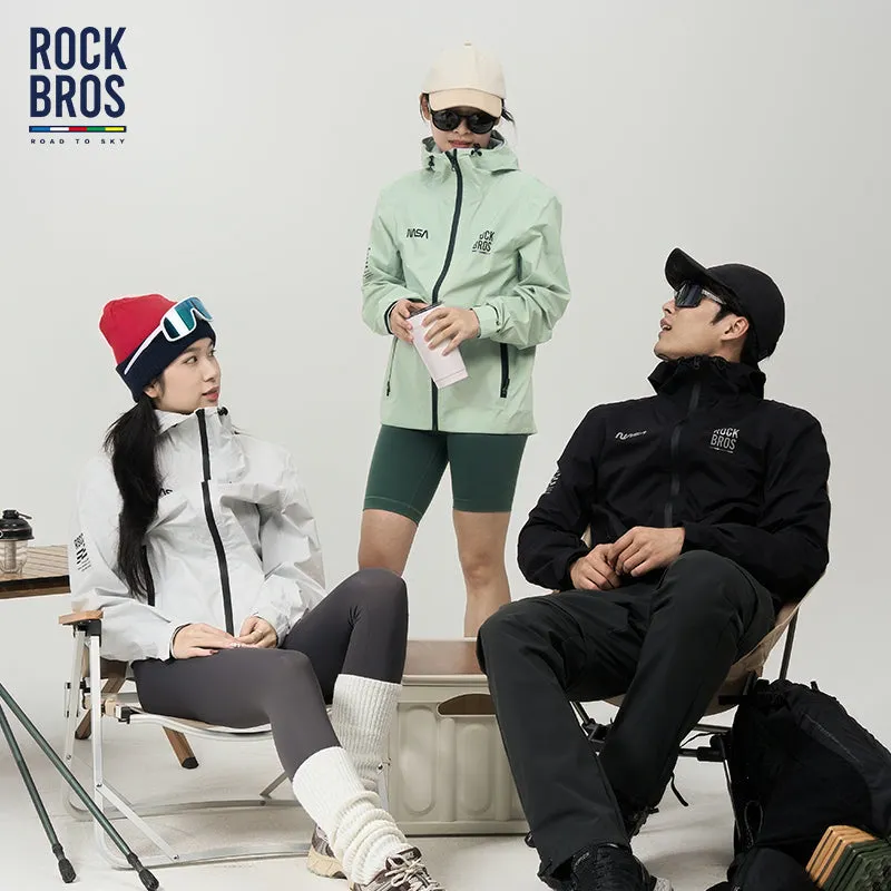 ROCKBROS Waterproof Cycling Rain Jacket with Hood, Lightweight Reflective Road to Sky