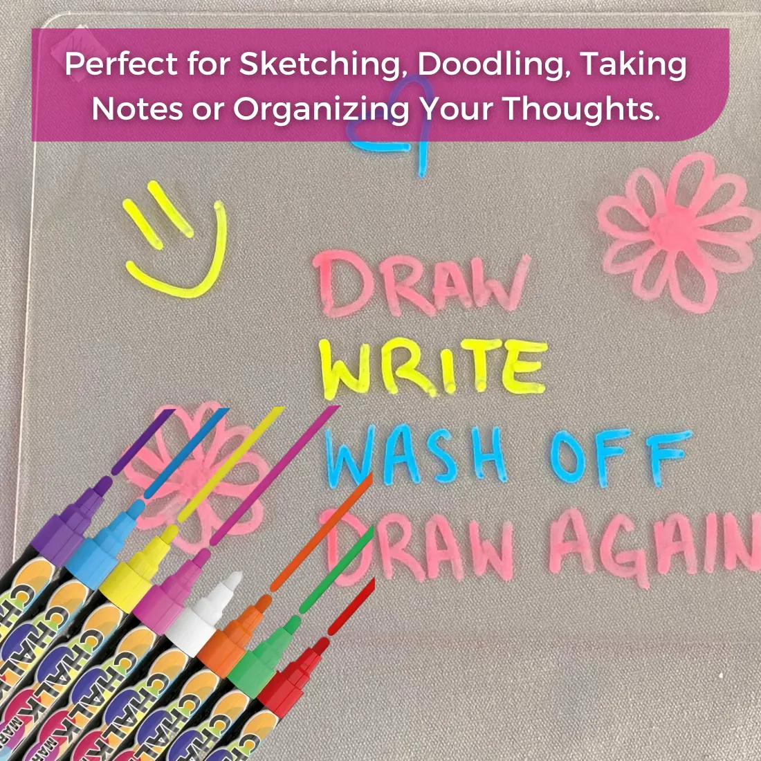 Vibrant Chalk Pens & Acrylic Sheet Set
