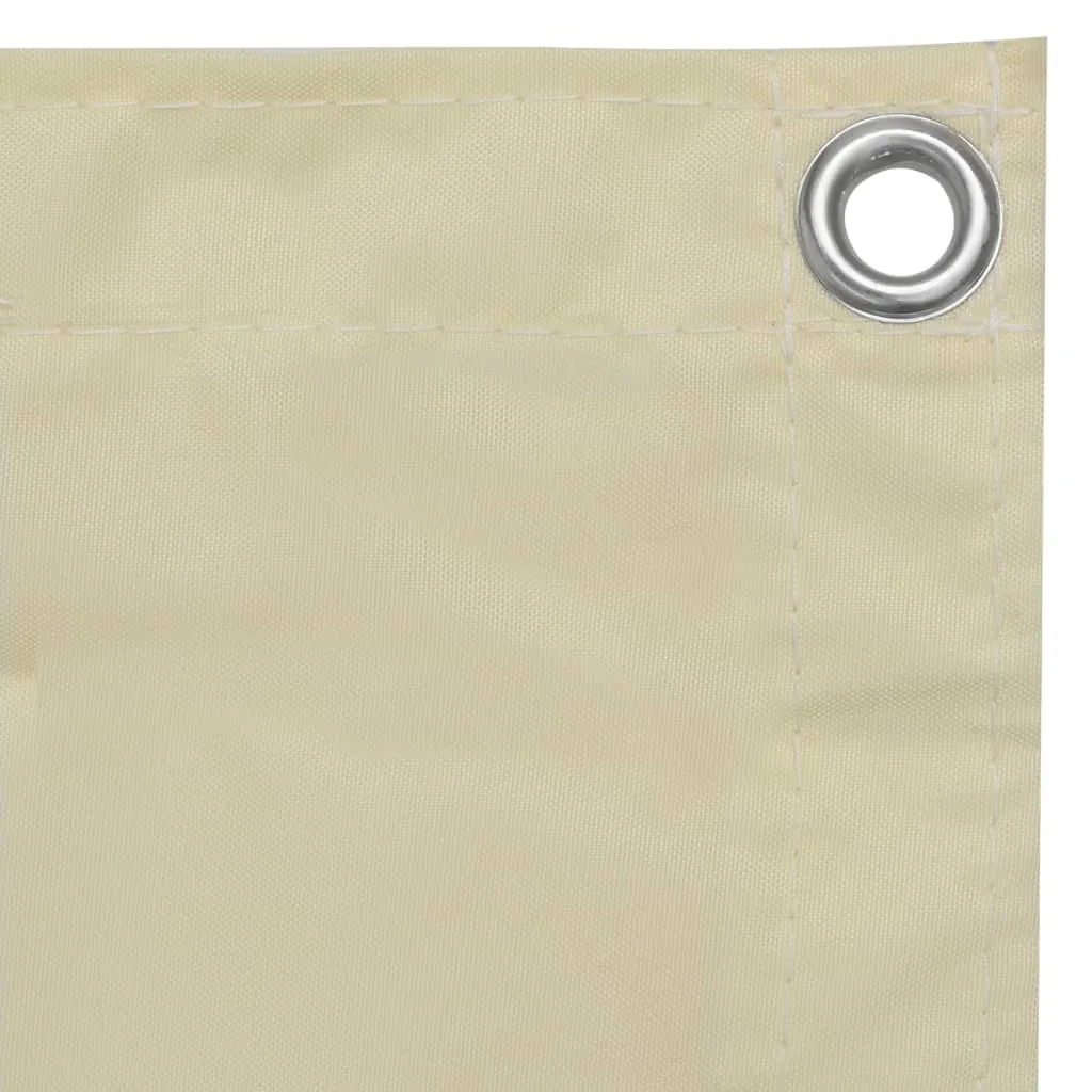 vidaXL Balcony Screen Cream 75x300 cm Oxford Fabric