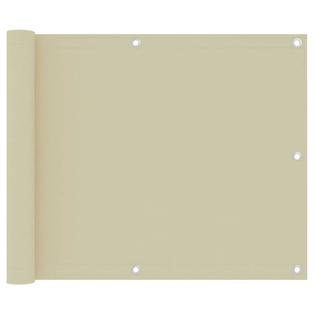 vidaXL Balcony Screen Cream 75x300 cm Oxford Fabric