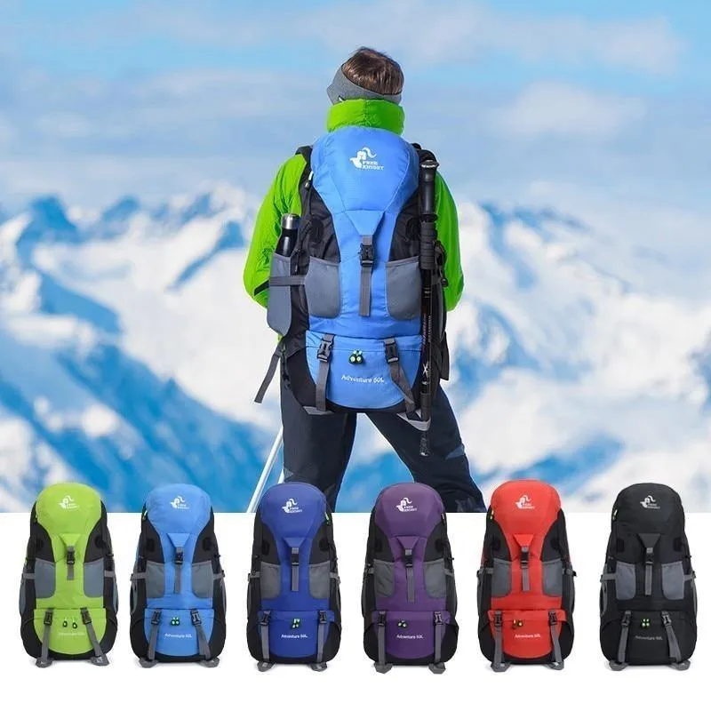 WOMEN MEN 50L Camping Backpack Hiking Waterproof Trekking Bag Travel Rucksack