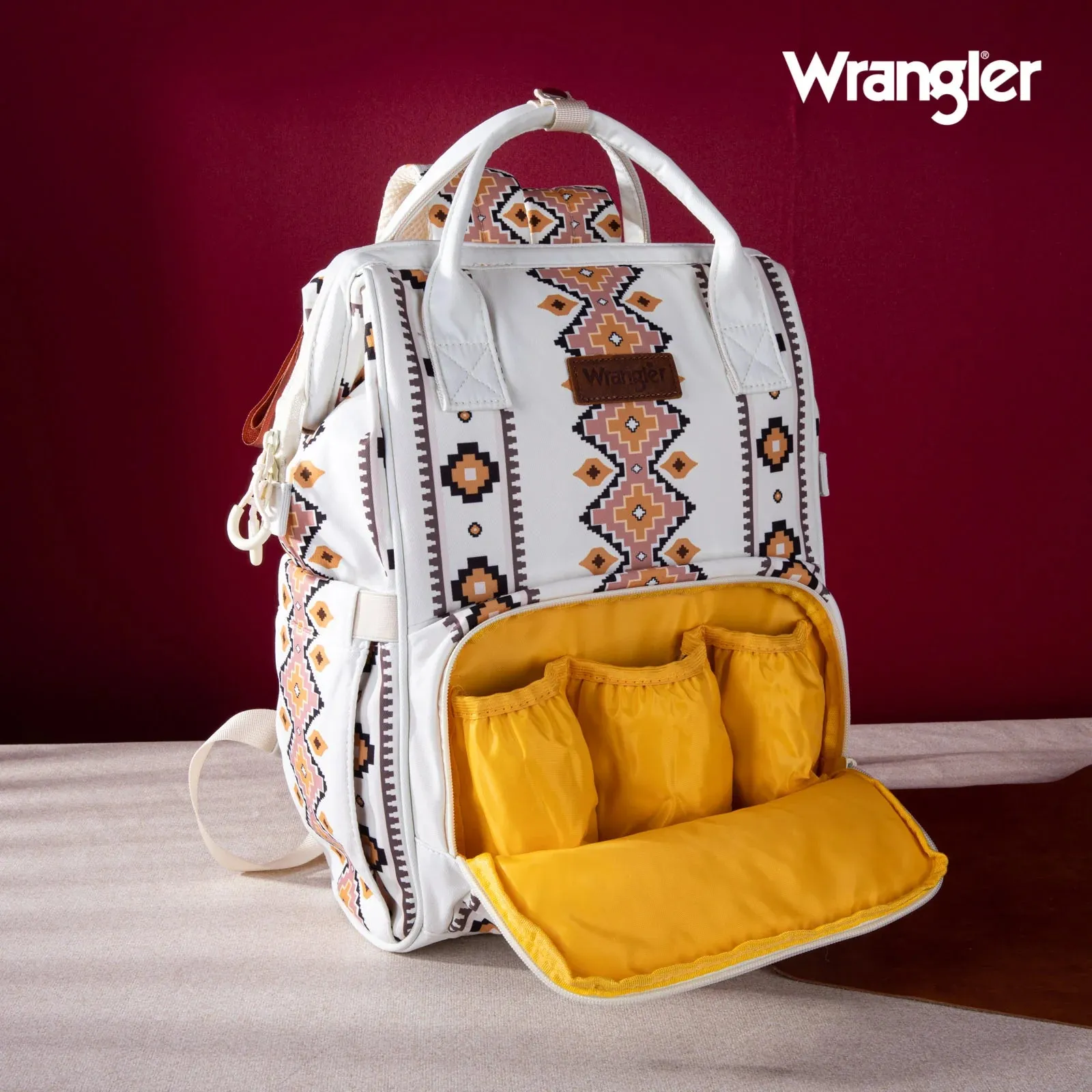 Wrangler Southwestern Pattern Dual Sided Print Multi-Function Backpack